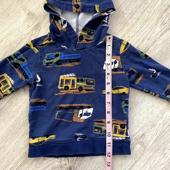 Baby 2-Piece Navy Construction Truck Hoodie and Pants Set 18M - Picture 5 of 10